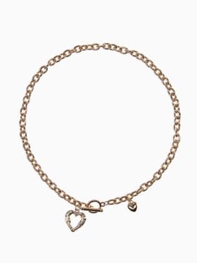 Кулон «Цепь», сердце из коры, цвет золото, 46 см