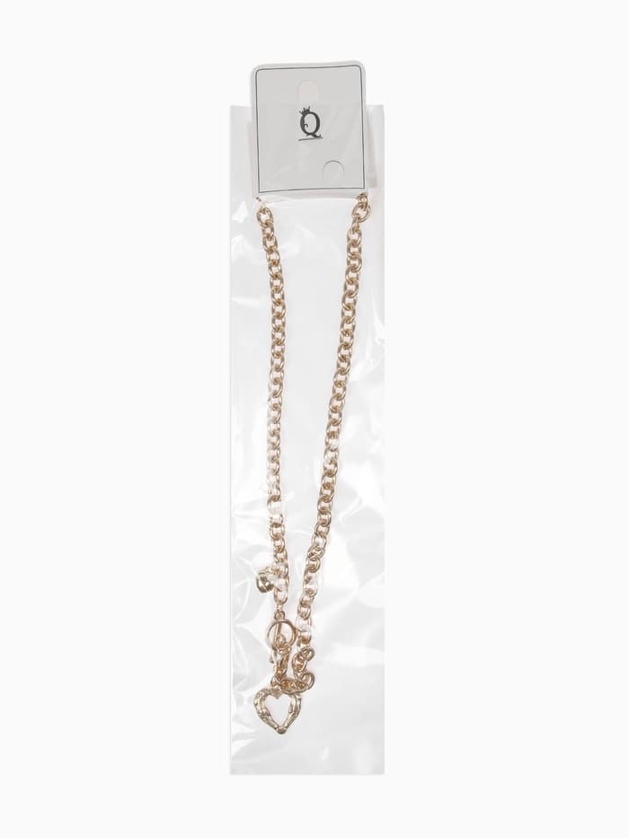 Кулон «Цепь», сердце из коры, цвет золото, 46 см