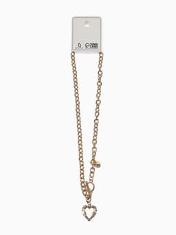 Кулон «Цепь», сердце из коры, цвет золото, 46 см