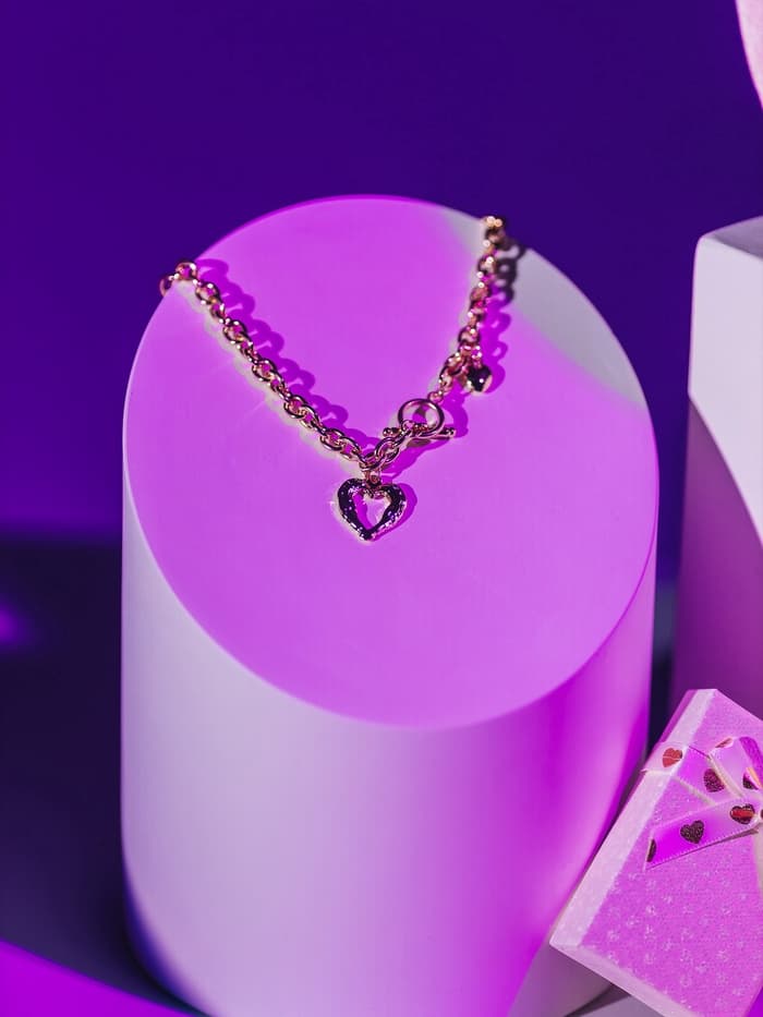 Кулон «Цепь», сердце из коры, цвет золото, 46 см