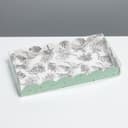 Коробка для печенья, кондитерская упаковка с PVC крышкой, «Грозди», 10.5 х 21 х 3 см