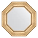 Зеркало в багетной раме, состаренное серебро с орнаментом 120 мм, 73х73 см