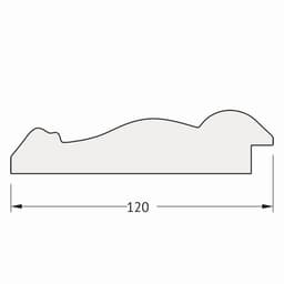 Зеркало в багетной раме, состаренное серебро с орнаментом 120 мм, 73х73 см