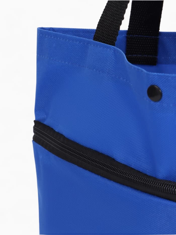 Сумка хозяйственная складная на кнопке, 2 колеса, 40×12×30 см, синяя