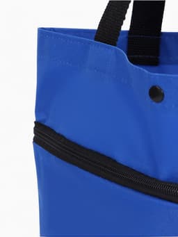 Сумка хозяйственная складная на кнопке, 2 колеса, 40×12×30 см, синяя