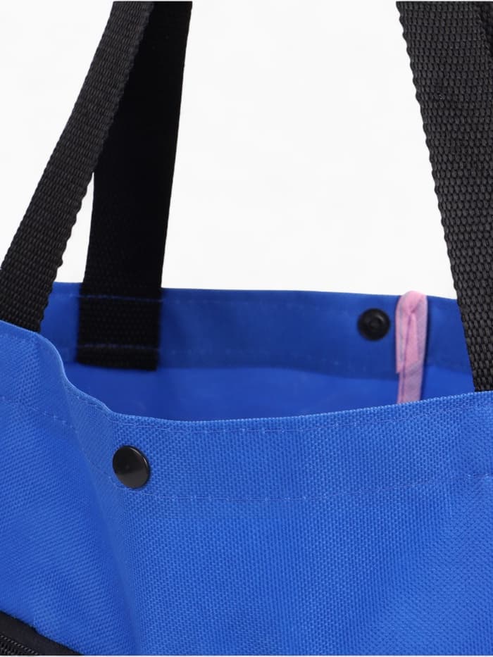 Сумка хозяйственная складная на кнопке, 2 колеса, 40×12×30 см, синяя