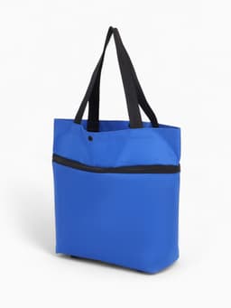 Сумка хозяйственная складная на кнопке, 2 колеса, 40×12×30 см, синяя