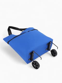 Сумка хозяйственная складная на кнопке, 2 колеса, 40×12×30 см, синяя