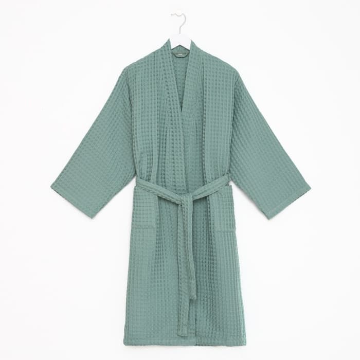 Халат вафельный женский удлинённый «Этель» Boho, размер 42-44, хлопок, 290 г/м², мятный