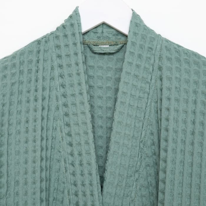 Халат вафельный женский удлинённый «Этель» Boho, размер 42-44, хлопок, 290 г/м², мятный