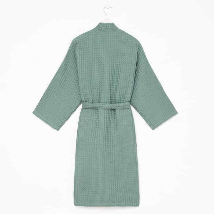 Халат вафельный женский удлинённый «Этель» Boho, размер 42-44, хлопок, 290 г/м², мятный