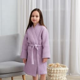 Халат вафельный детский «Крошка Я» Boho, размер 30 (98-104 см), сиреневый