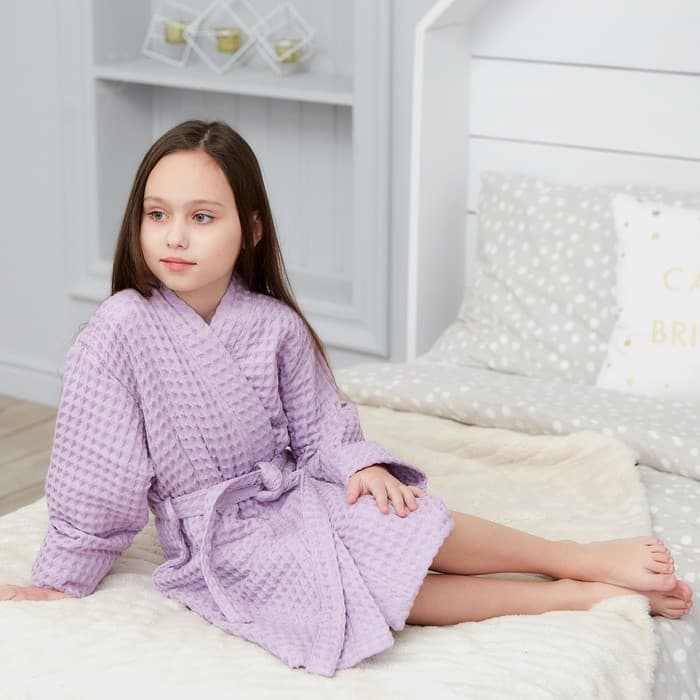 Халат вафельный детский «Крошка Я» Boho, размер 30 (98-104 см), сиреневый
