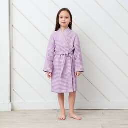 Халат вафельный детский «Крошка Я» Boho, размер 30 (98-104 см), сиреневый