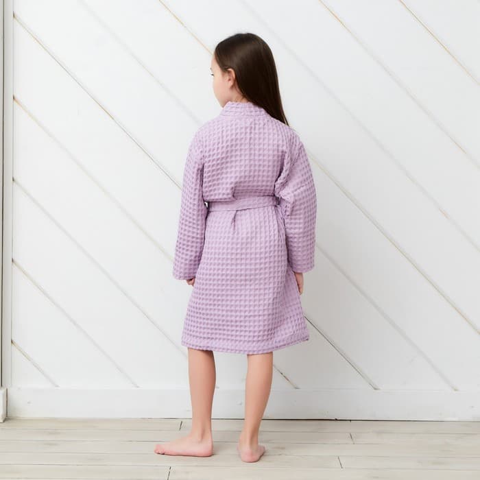 Халат вафельный детский «Крошка Я» Boho, размер 30 (98-104 см), сиреневый