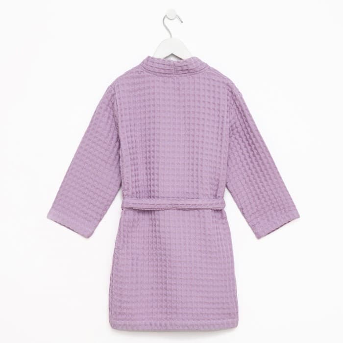 Халат вафельный детский «Крошка Я» Boho, размер 34 (122-128 см), 100% хлопок 290 г/м², сиреневый