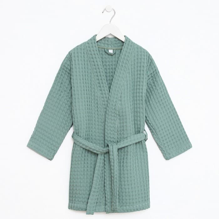 Халат вафельный детский «Крошка Я» Boho, размер 30 (98-104 см), зелёный