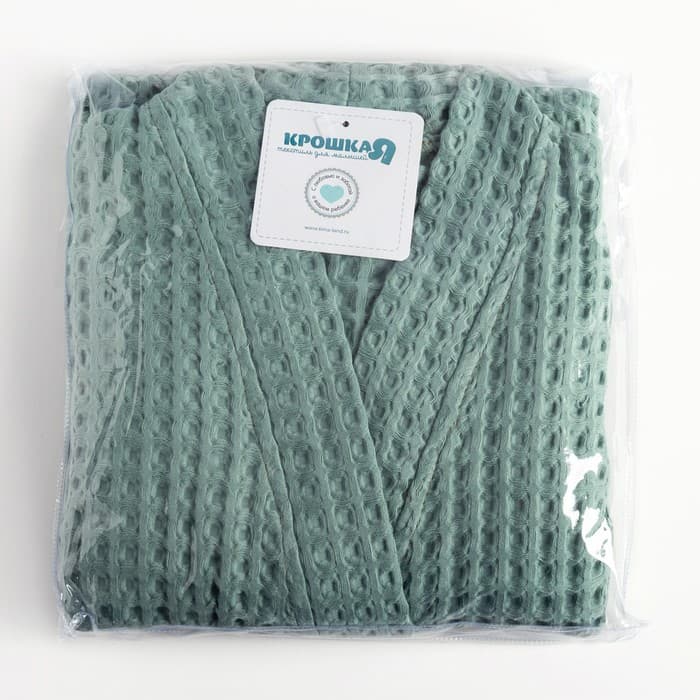 Халат вафельный детский «Крошка Я» Boho, размер 30 (98-104 см), зелёный