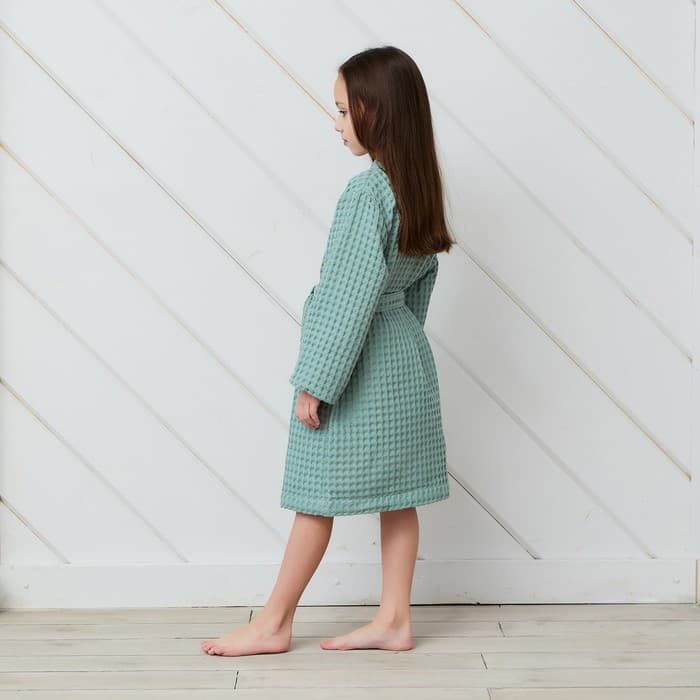 Халат вафельный детский «Крошка Я» Boho, размер 30 (98-104 см), зелёный