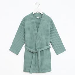 Халат вафельный детский «Крошка Я» Boho, размер 34 (122-128 см), 100% хлопок 290 г/м², зелёный