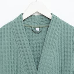 Халат вафельный детский «Крошка Я» Boho, размер 34 (122-128 см), 100% хлопок 290 г/м², зелёный