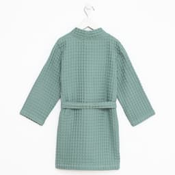 Халат вафельный детский «Крошка Я» Boho, размер 34 (122-128 см), 100% хлопок 290 г/м², зелёный