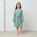 Халат вафельный детский «Крошка Я» Boho, размер 34 (122-128 см), 100% хлопок 290 г/м², зелёный