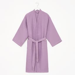Халат вафельный женский удлинённый «Этель» Boho, размер 46-48, хлопок, 290 г/м², сиреневый