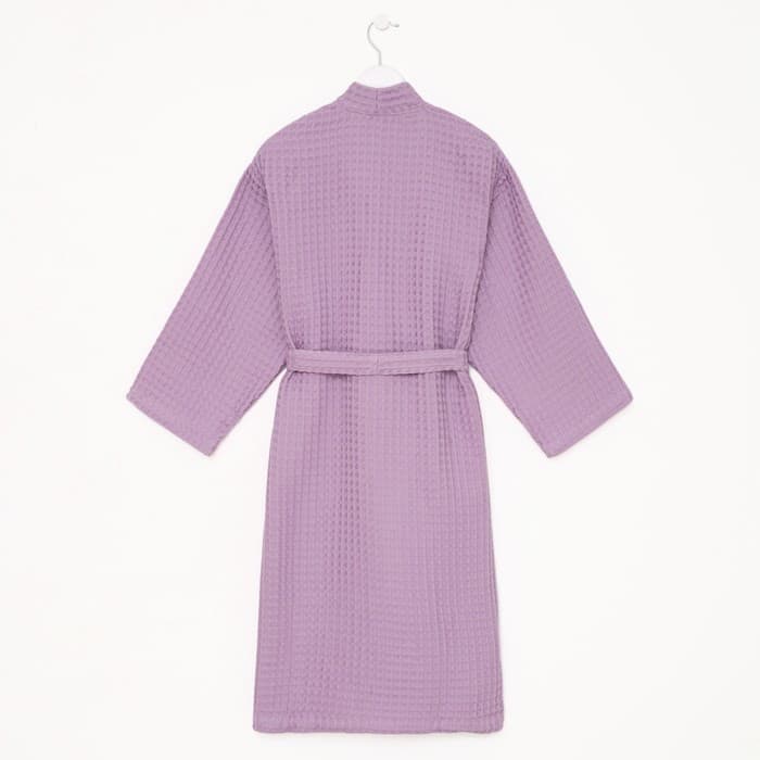 Халат вафельный женский удлинённый «Этель» Boho, размер 46-48, хлопок, 290 г/м², сиреневый