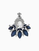 Кольцо для платка «Павлин», бело-синее в серебре