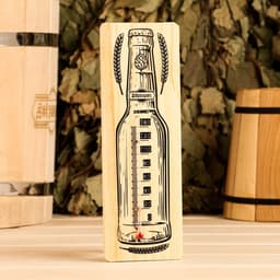 Термометр для бани и сауны «Бутылка», спиртовой, деревянный, «Добропаровъ»
