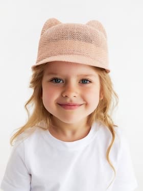 Кепка плетёная для девочки MINAKU, розовая, размер 50-52