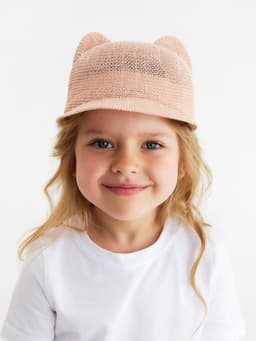 Кепка плетёная для девочки MINAKU, розовая, размер 50-52