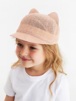 Кепка плетёная для девочки MINAKU, розовая, размер 50-52