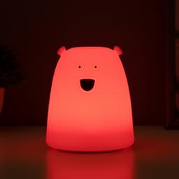 Фигурка светящаяся RISALUX «Антистресс мякиш мишка», LED-ночник, RGB, от батареек 3×ААА, 9×9×10.5 см