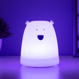 Фигурка светящаяся RISALUX «Антистресс мякиш мишка», LED-ночник, RGB, от батареек 3×ААА, 9×9×10.5 см