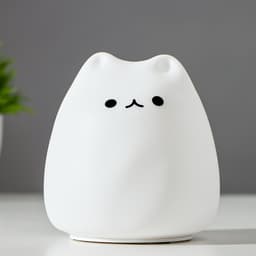 Фигурка светящаяся RISALUX «Антистресс мякиш котёнок», LED-ночник, RGB, от батареек 3ААА, 9.5×9.5×10.5 см