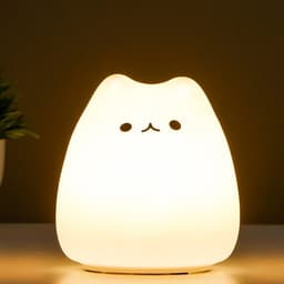 Фигурка светящаяся RISALUX «Антистресс мякиш котёнок», LED-ночник, RGB, от батареек 3ААА, 9.5×9.5×10.5 см