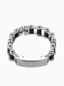 Браслет мужской «Стальной. Рельсы», L=20.5 см, цвет серебро, чёрный