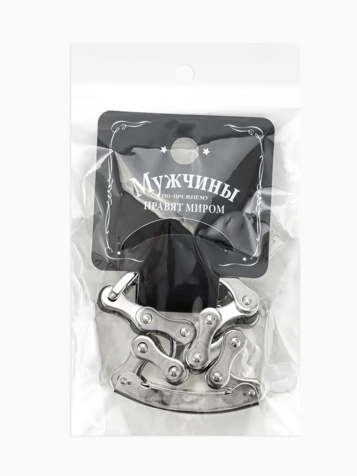 Браслет мужской «Стальной. Рельсы», L=20.5 см, цвет серебро, чёрный