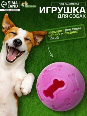 Мяч под лакомства, утолщённый TPR, 7 см, розовый