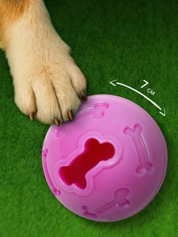 Мяч под лакомства, утолщённый TPR, 7 см, розовый