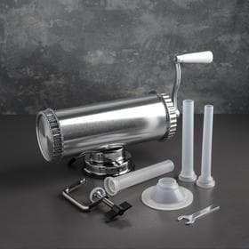 Шприц колбасный, 2.5 кг, 34×12×15 см, 2 насадки, нержавеющая сталь