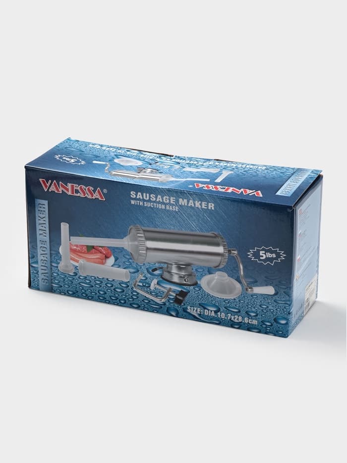 Шприц колбасный, 2.5 кг, 34×12×15 см, 2 насадки, нержавеющая сталь