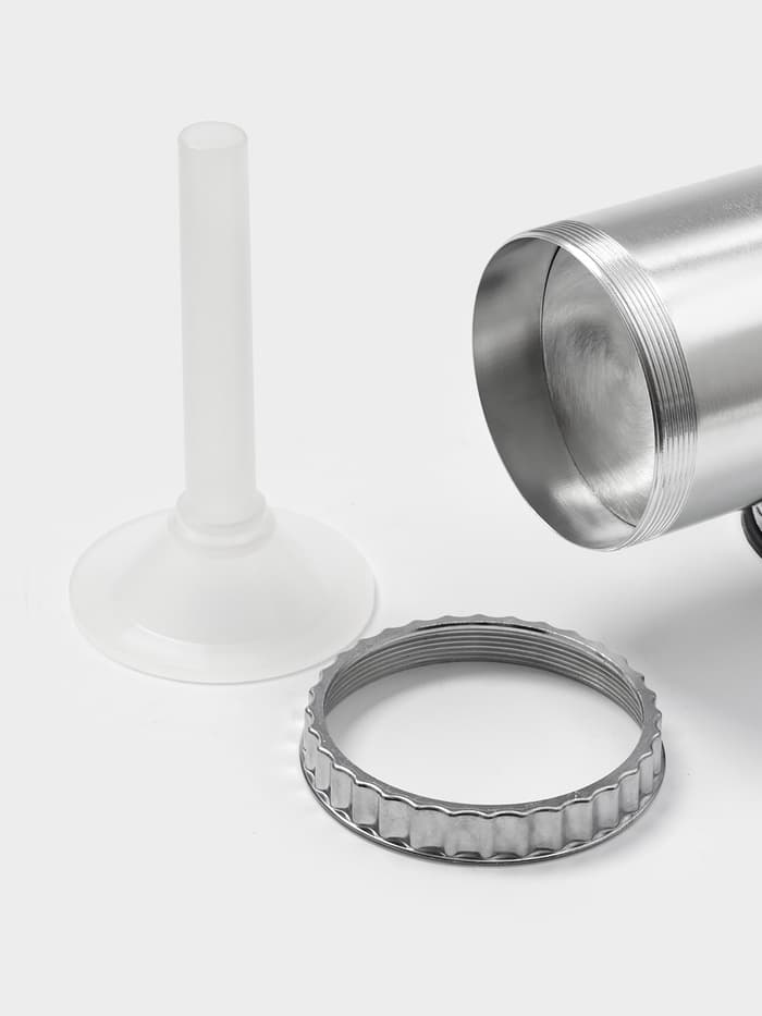 Шприц колбасный, 2.5 кг, 34×12×15 см, 2 насадки, нержавеющая сталь