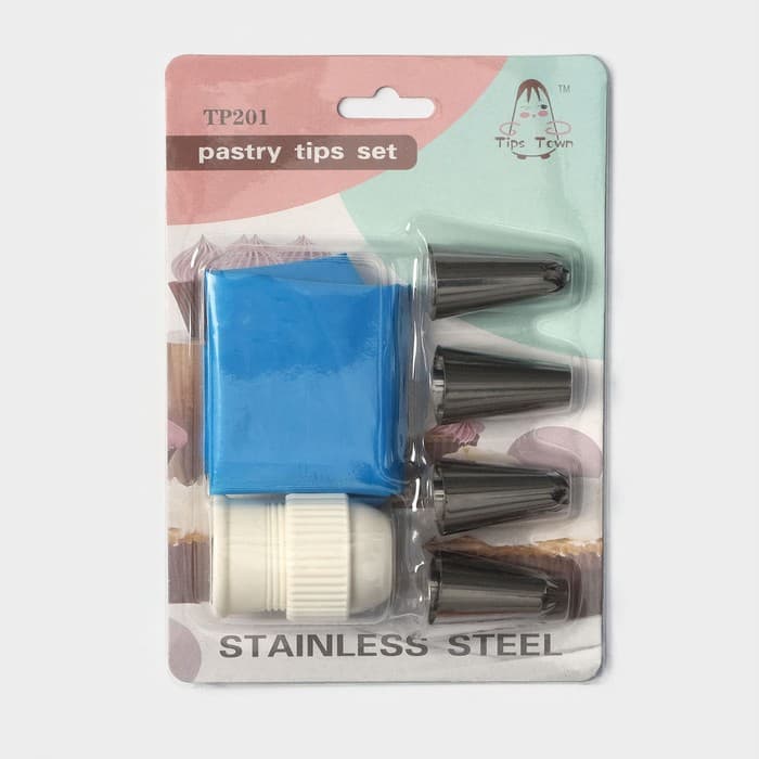 Набор кондитерский, 7 предметов: 2 мешка, 4 насадки d=2.5 см, адаптер