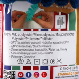 Плюшевая пряжа для вязания руками ALIZE, Puffy fine, 100% микрополиэстер, 14.5 м/100 г, (93)