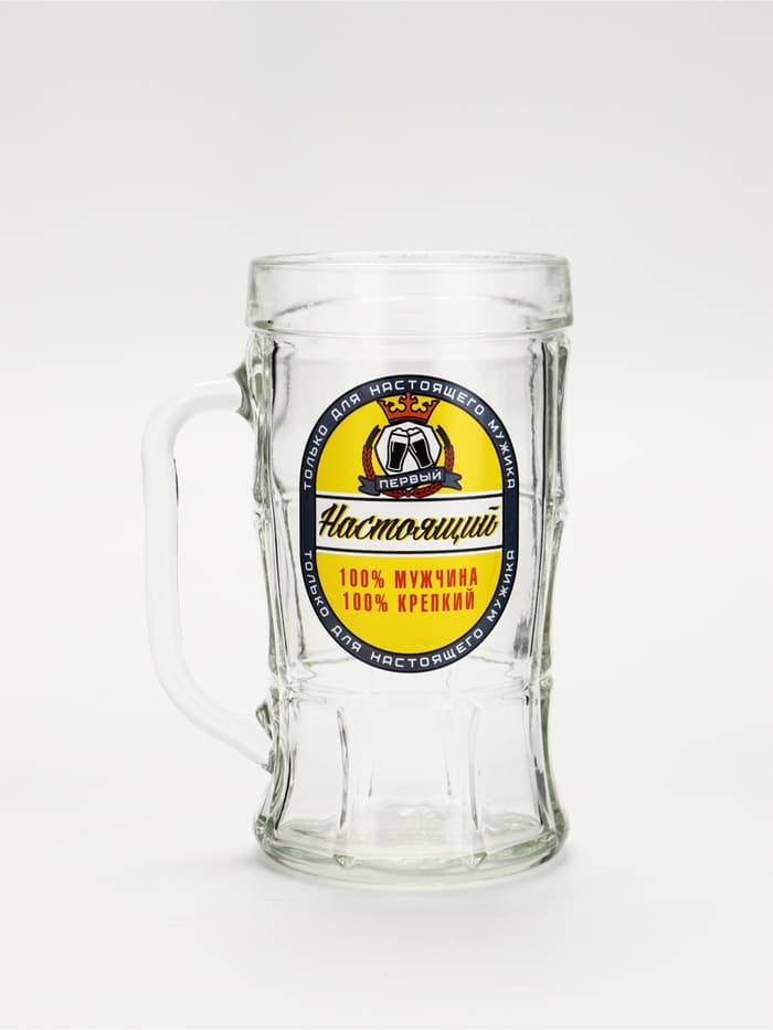 Кружка пивная с надписью «Настоящий мужчина», 500 мл