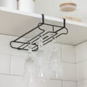 Держатель для бокалов подвесной Доляна, 28×16×7.5 см, чёрный