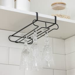 Держатель для бокалов подвесной Доляна, 28×16×7.5 см, чёрный